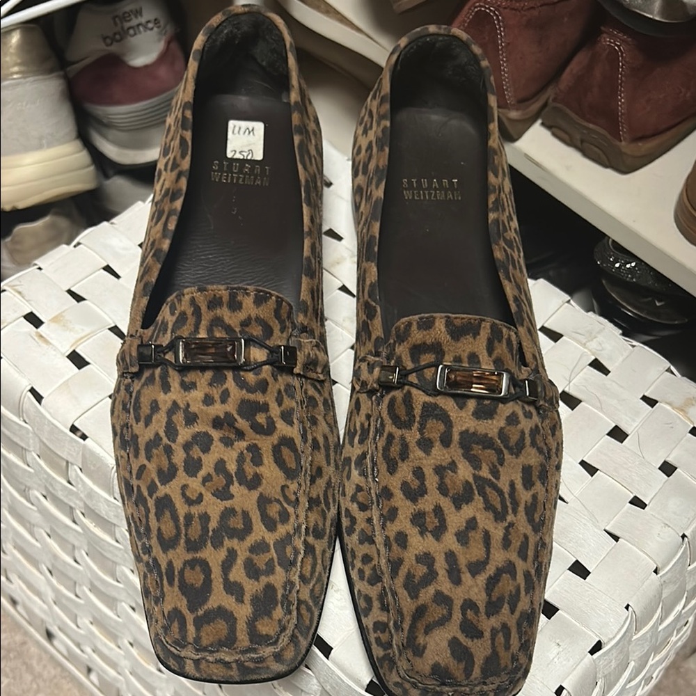 Stuart Weitzman Carrini Leopard Print Woman’s Loafers - Picture 3 of 11